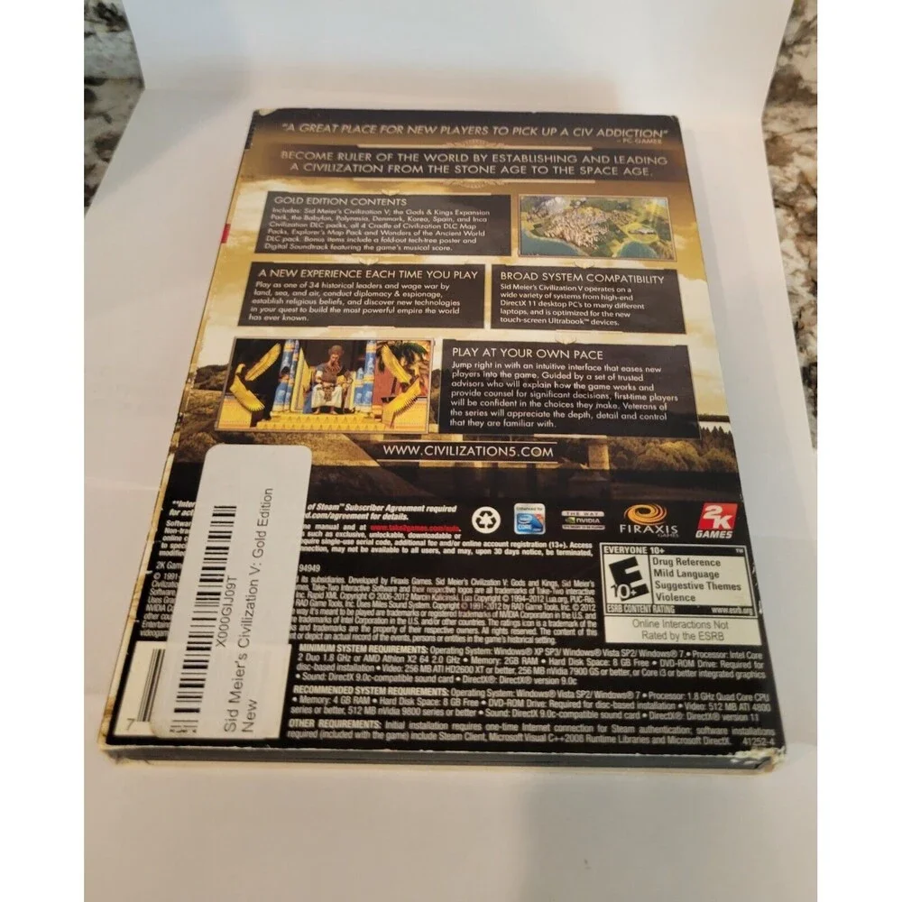 Sid Meier's Civilization V: Gold Edition (PC, 2013) TESTED
